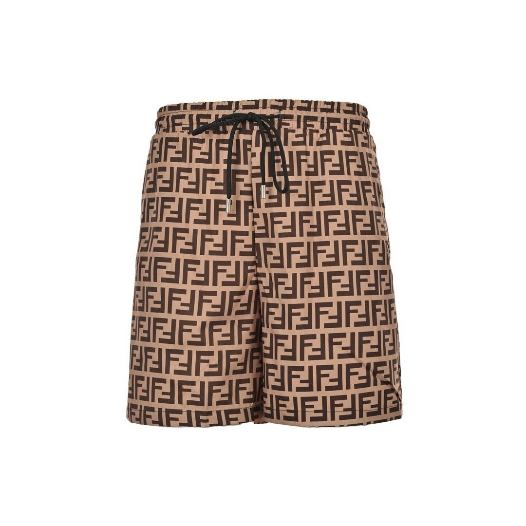 Fendi FF Motif Swim Shorts Beige