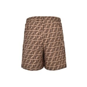 Alternative view of Fendi FF Motif Swim Shorts Beige
