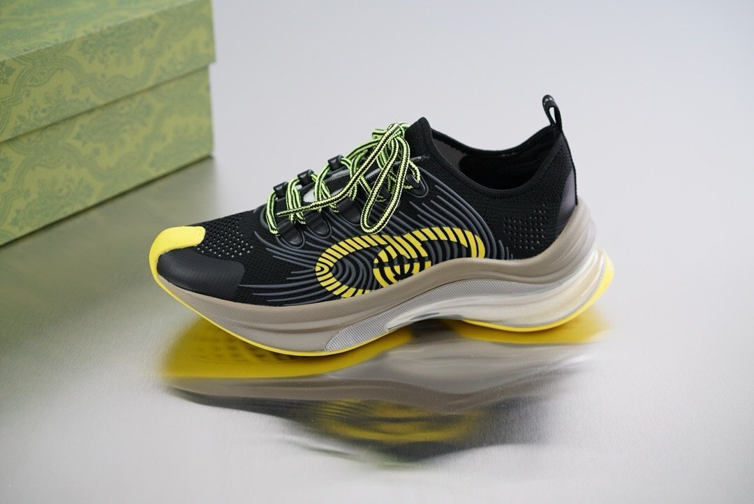 Gucci GG Run Sneaker Black Yellow - Afbeelding 2