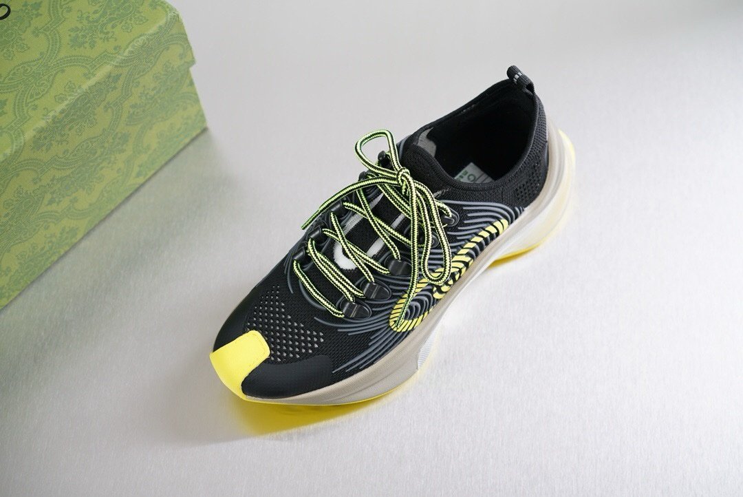 Gucci GG Run Sneaker Black Yellow - Afbeelding 4