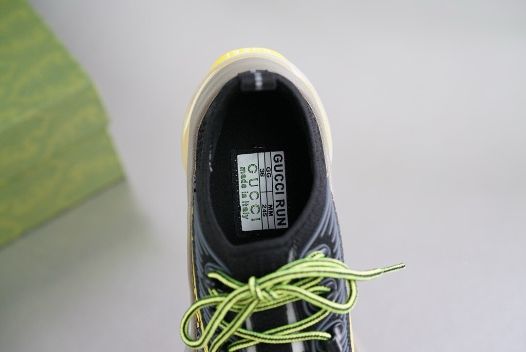 Gucci GG Run Sneaker Black Yellow - Afbeelding 8