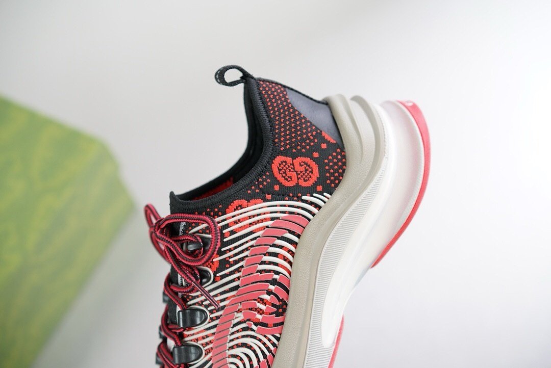 Gucci Monogram Run Sneaker Black Red - Afbeelding 5