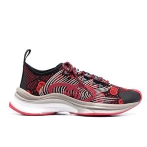 Gucci Monogram Run Sneaker Black Red