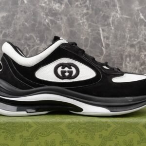 Alternative view of Gucci Run Sneaker Black Suede White