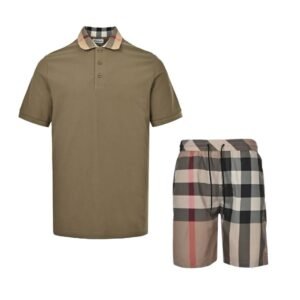 Burberry Polo 2-Piece Set In Olive/Beige