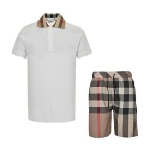 Burberry Polo 2-Piece Set In White/Beige
