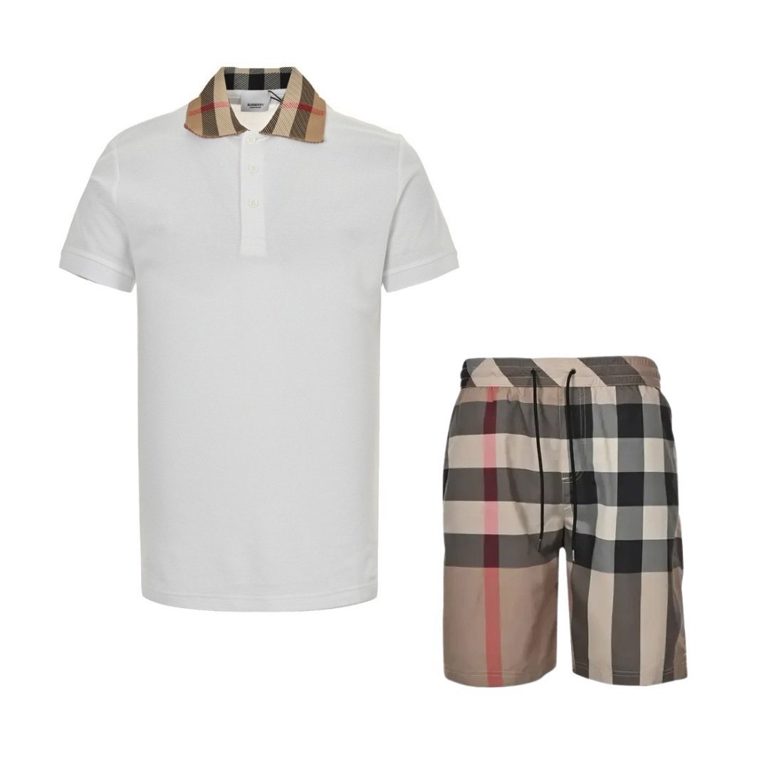 Burberry Polo 2-Piece Set In White/Beige