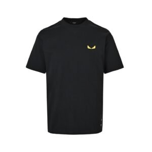 Fendi Logo T-Shirt In Black/Yellow