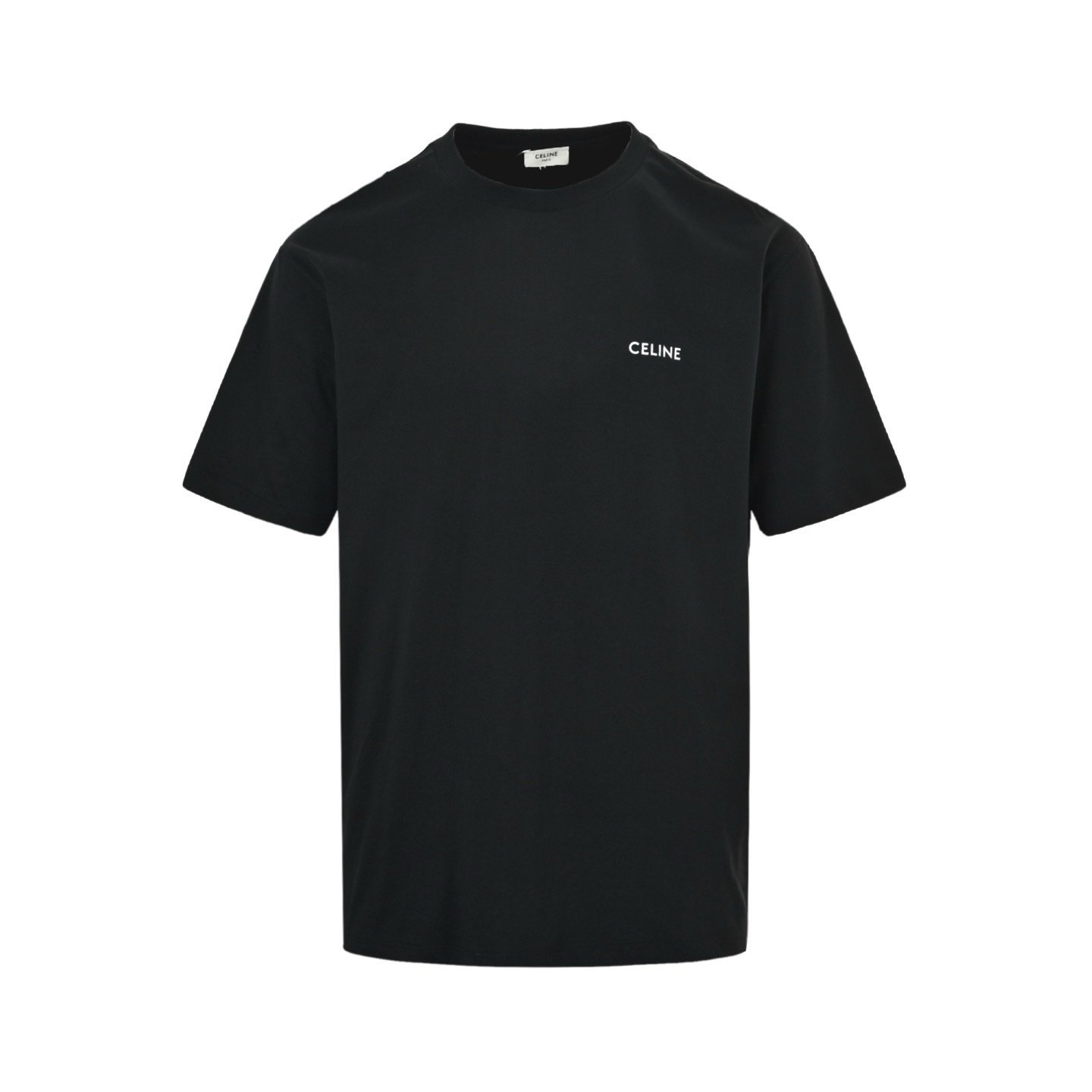 Celine Logo-Print Cotton Jersey T-Shirt In Black