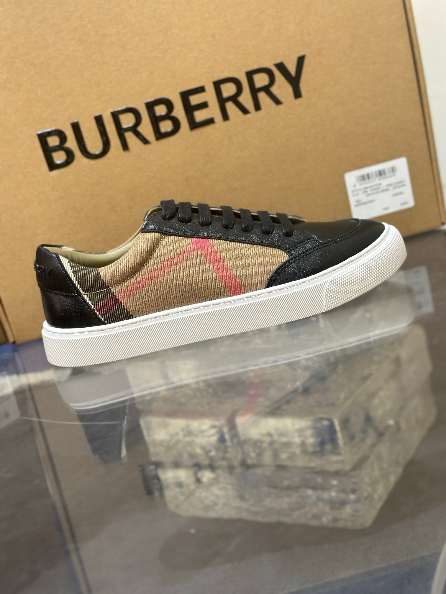 Burberry Black Housecheck Canvas Sneaker - Afbeelding 8