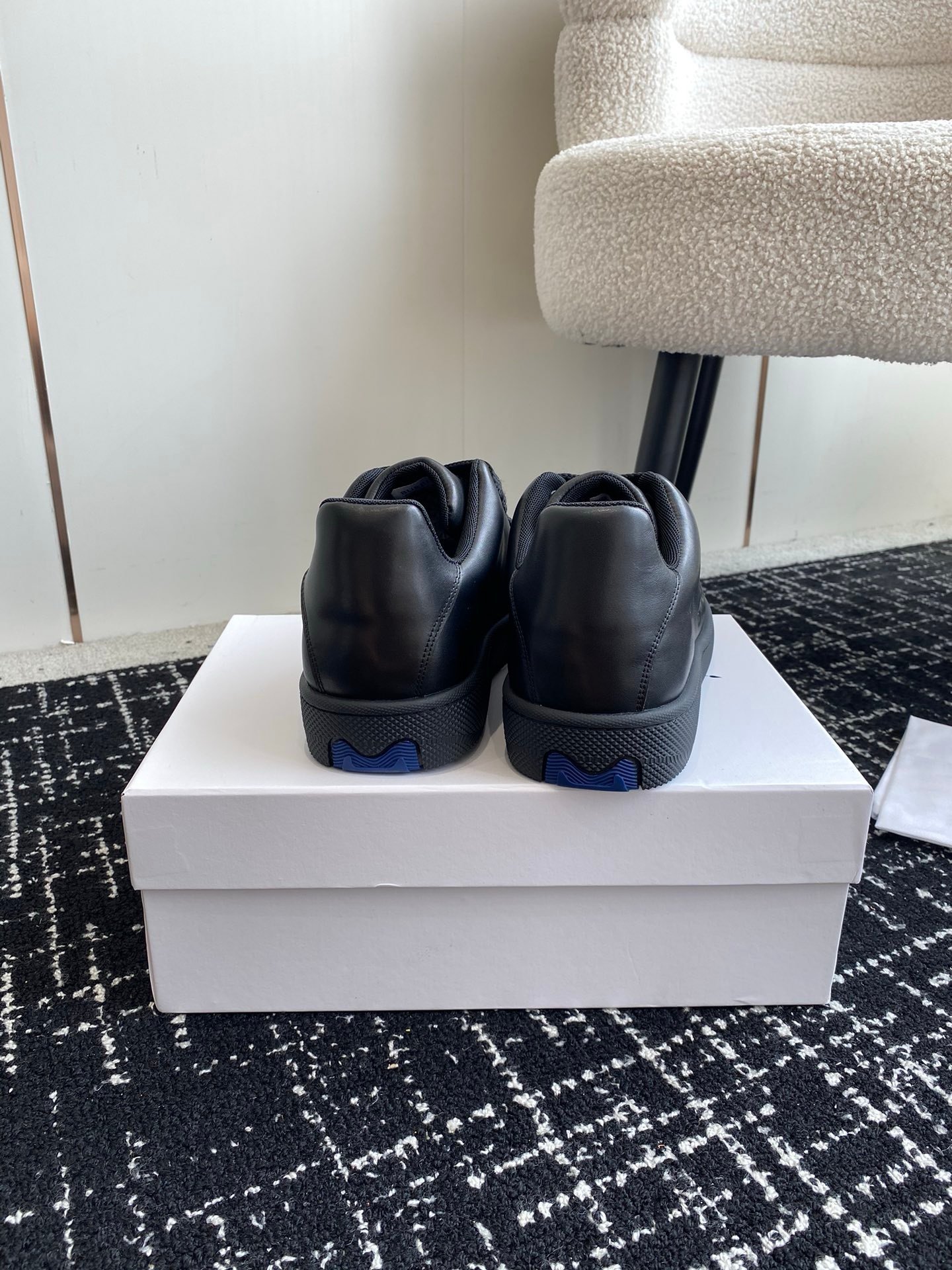 Burberry Low Top Leather Box Sneaker Black - Afbeelding 8