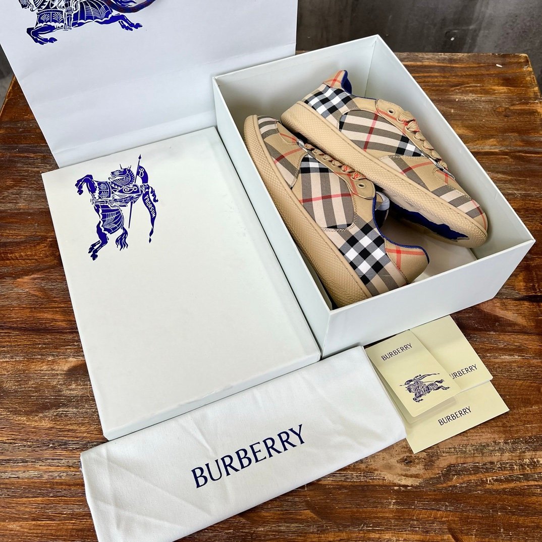 Burberry Check Terrace Sneakers Beige - Afbeelding 3