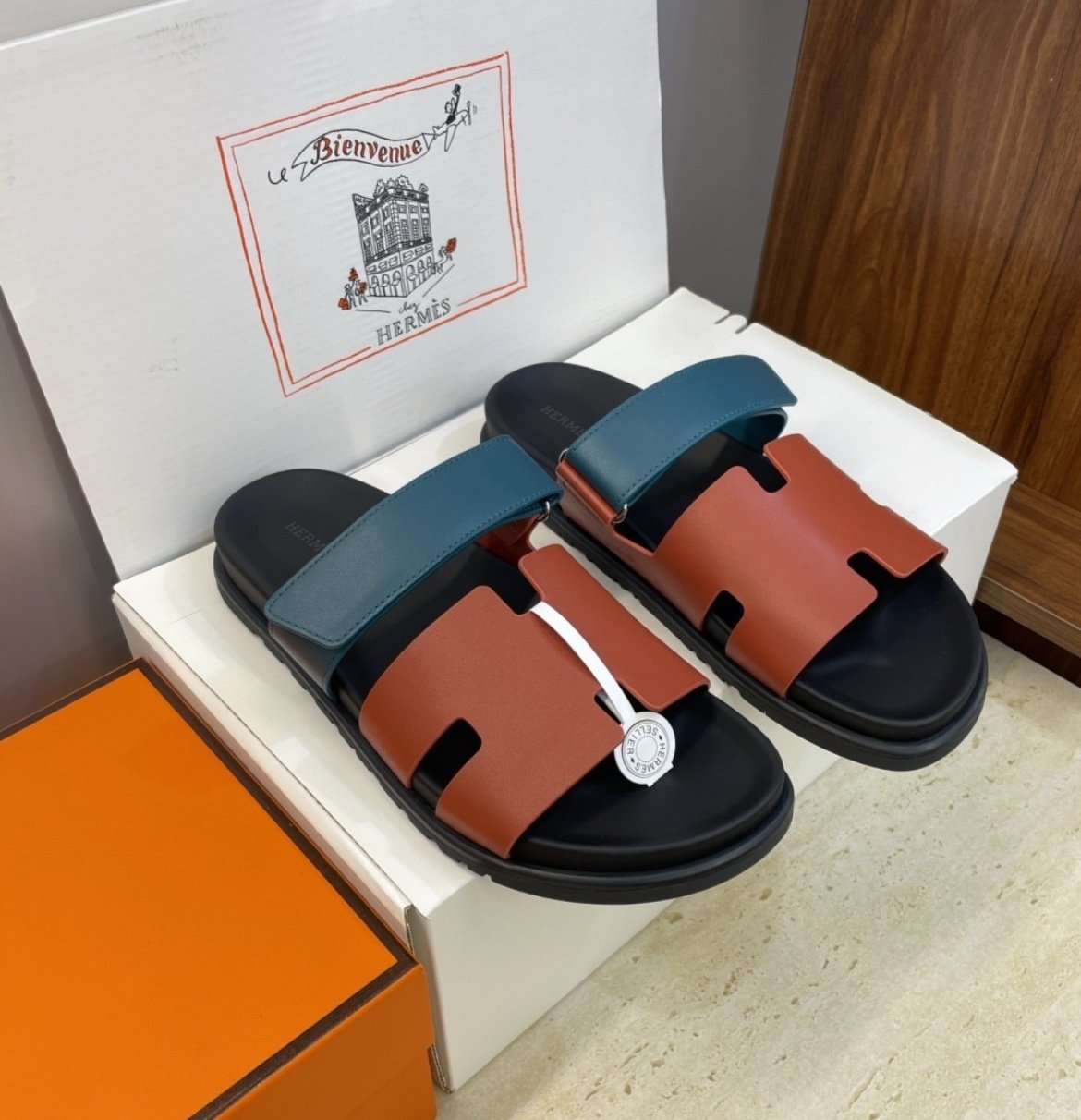 Hermes Paris Chypre Two Tone Calfskin - Afbeelding 2