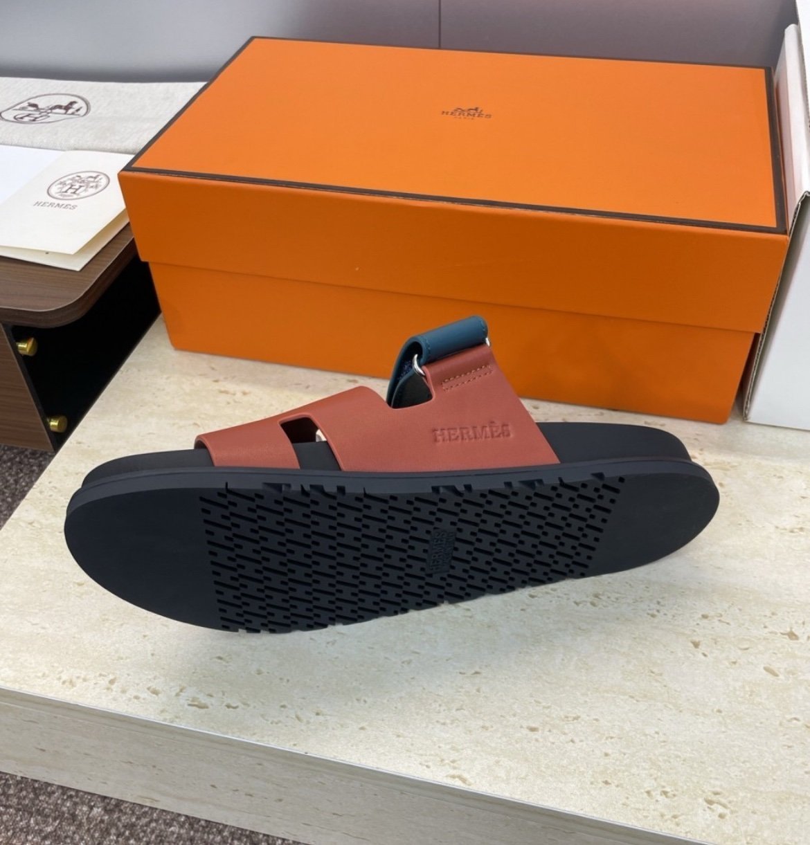 Hermes Paris Chypre Two Tone Calfskin - Afbeelding 6