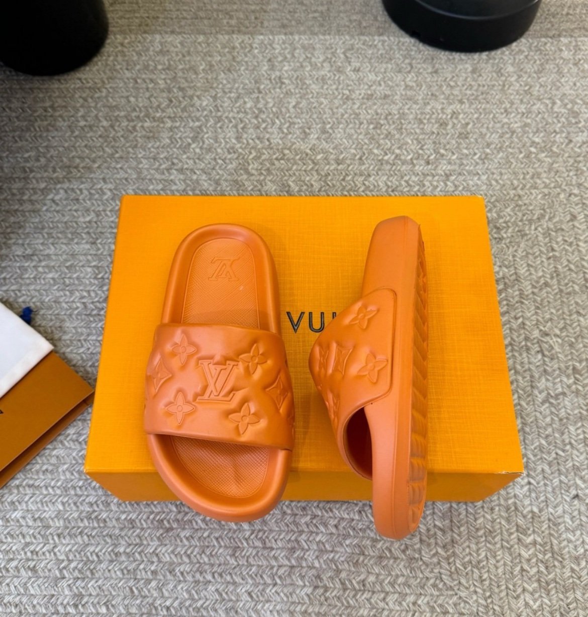Louis Vuitton Waterfront Mule Bubble Monogram Orange Slides - Afbeelding 4