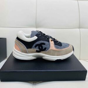 Alternative view of Chanel Low Top CC Trainer Grey Pink Suede