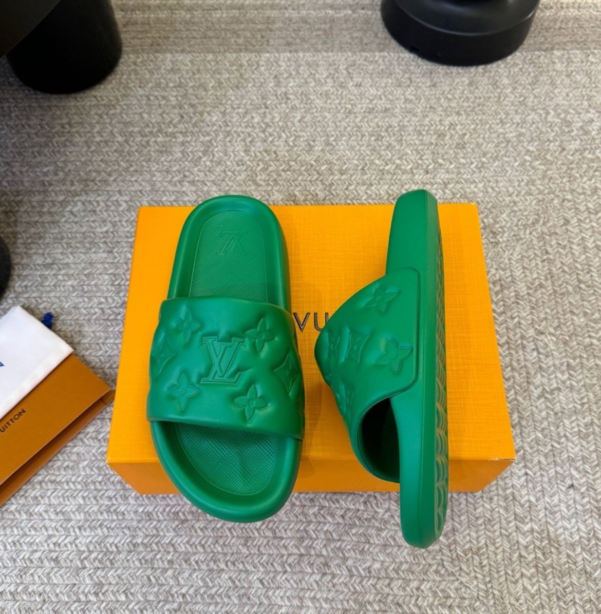 Louis Vuitton Waterfront Mule Bubble Monogram Green Slides - Afbeelding 3