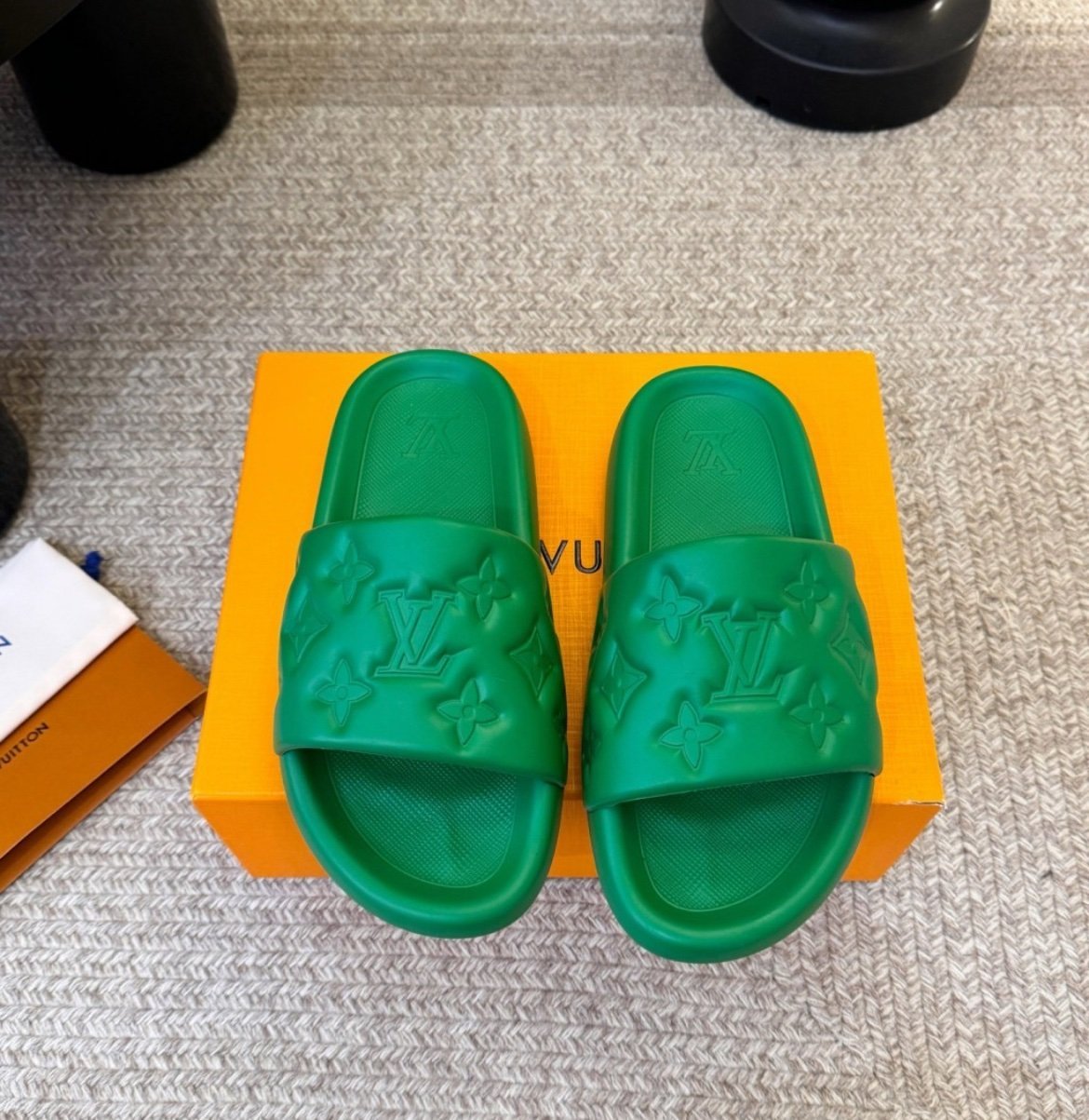 Louis Vuitton Waterfront Mule Bubble Monogram Green Slides - Afbeelding 4