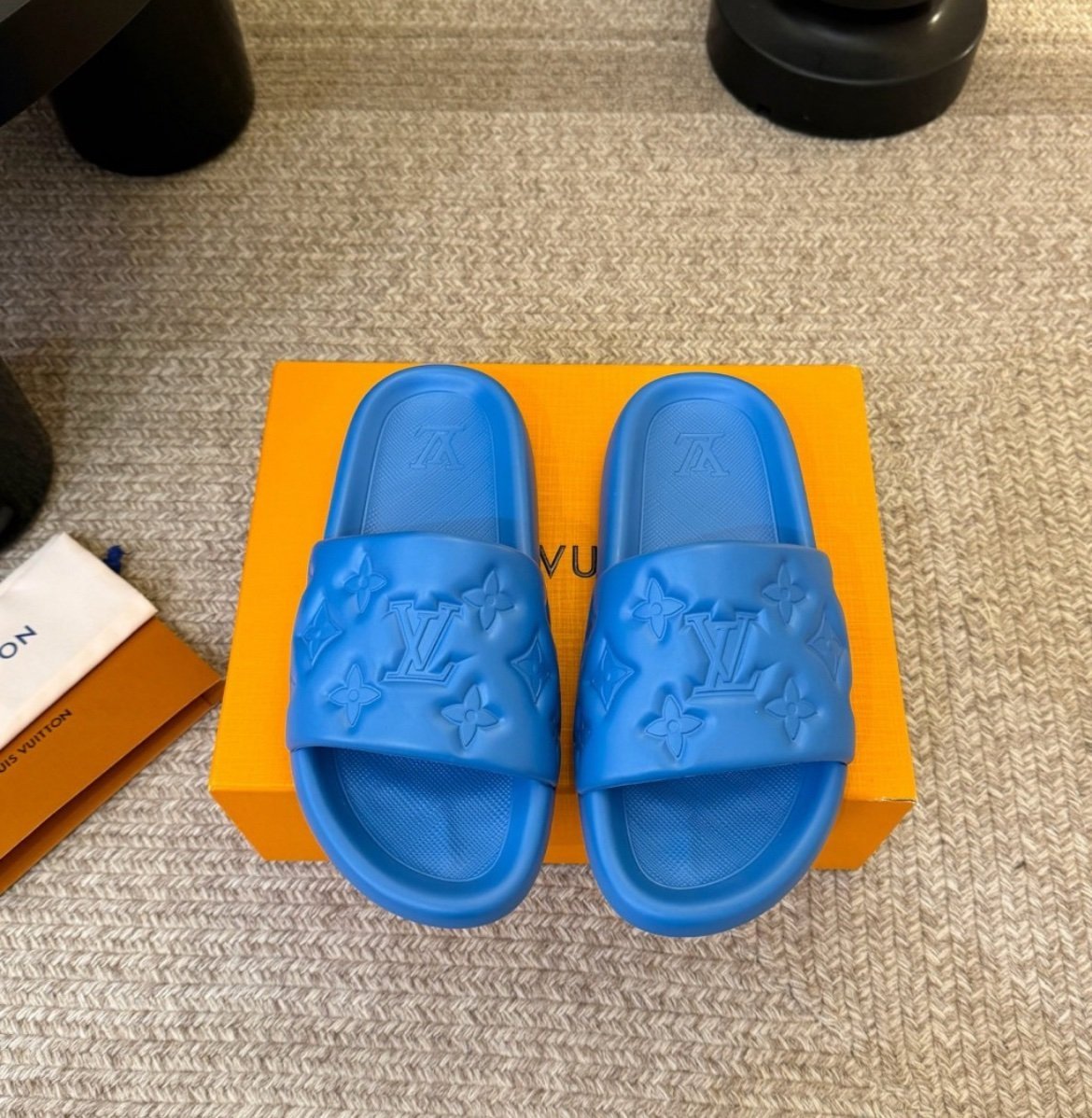 Louis Vuitton Waterfront Mule Bubble Monogram Blue Slides - Afbeelding 3