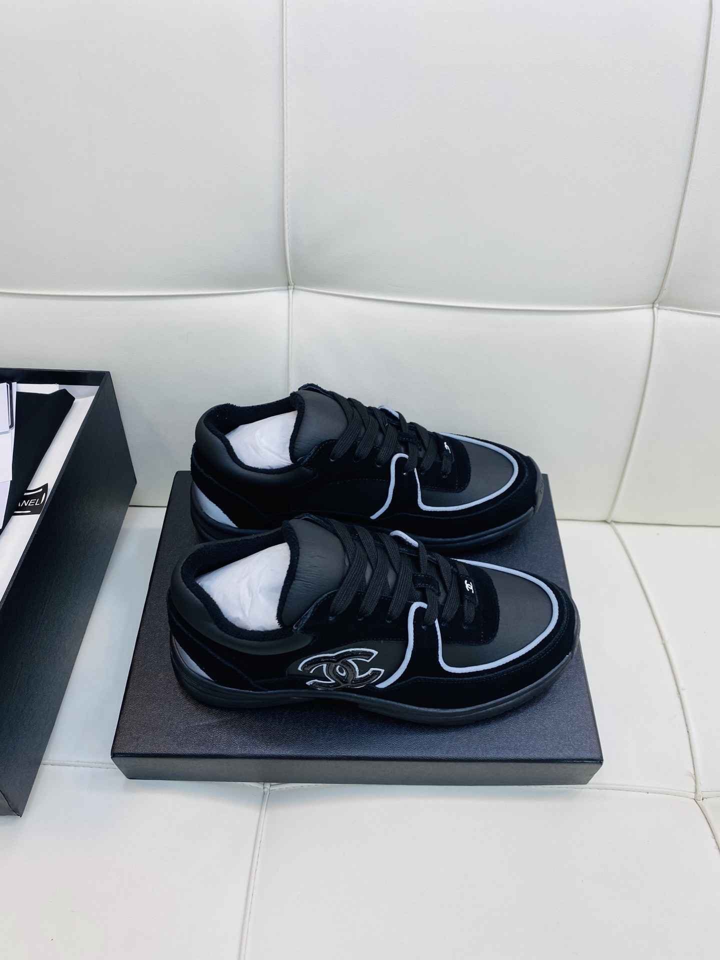 Chanel Low Top CC Trainer Black Reflectihe - Afbeelding 7