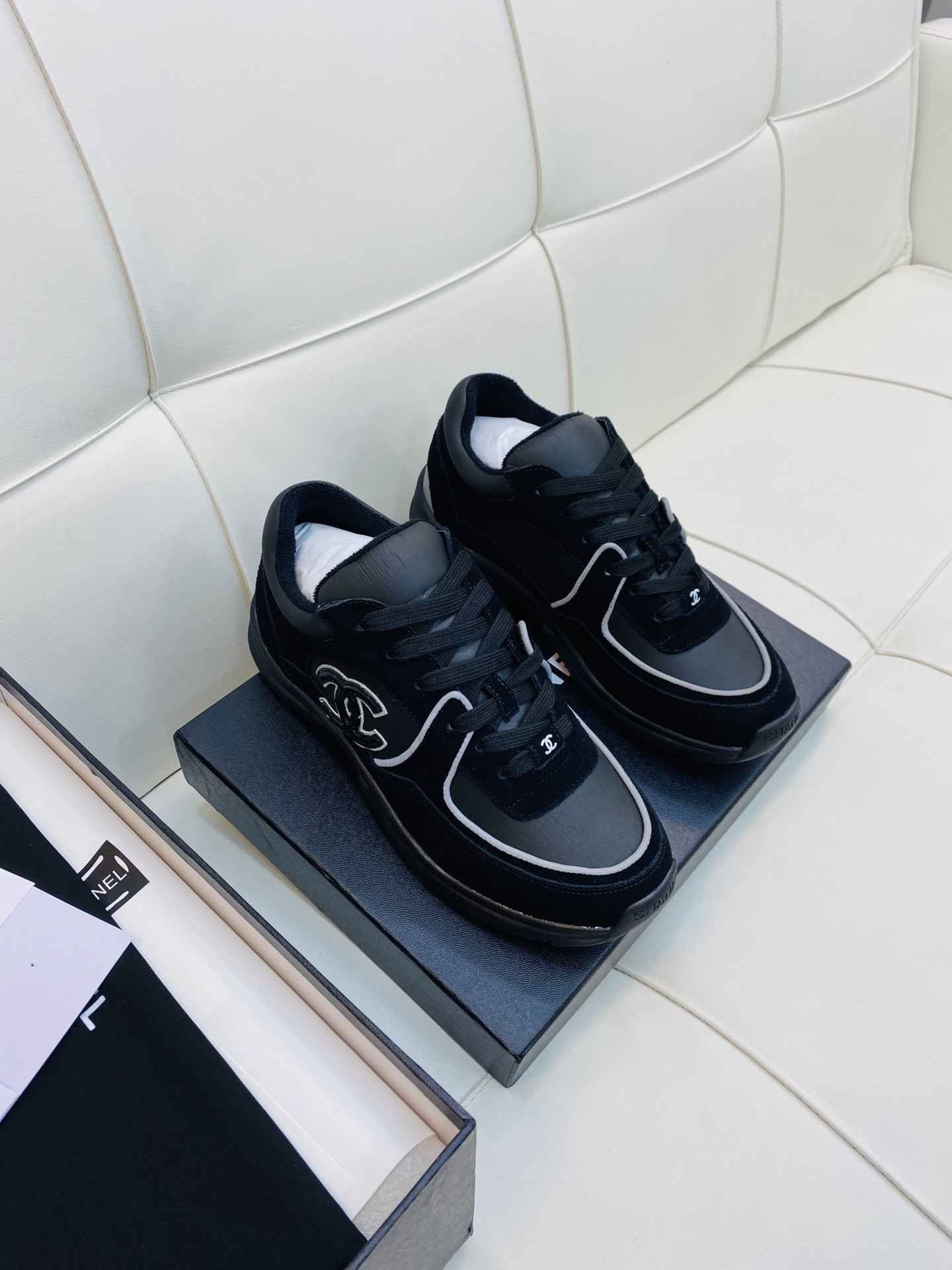 Chanel Low Top CC Trainer Black Reflectihe - Afbeelding 8