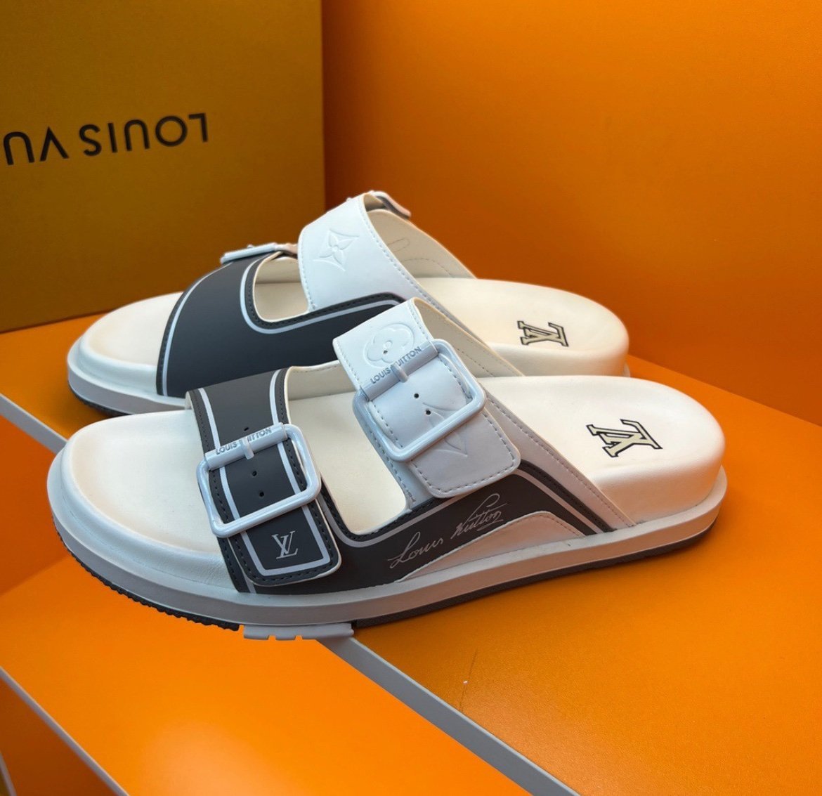 Louis Vuitton Trainer Mule White/Grey - Afbeelding 3