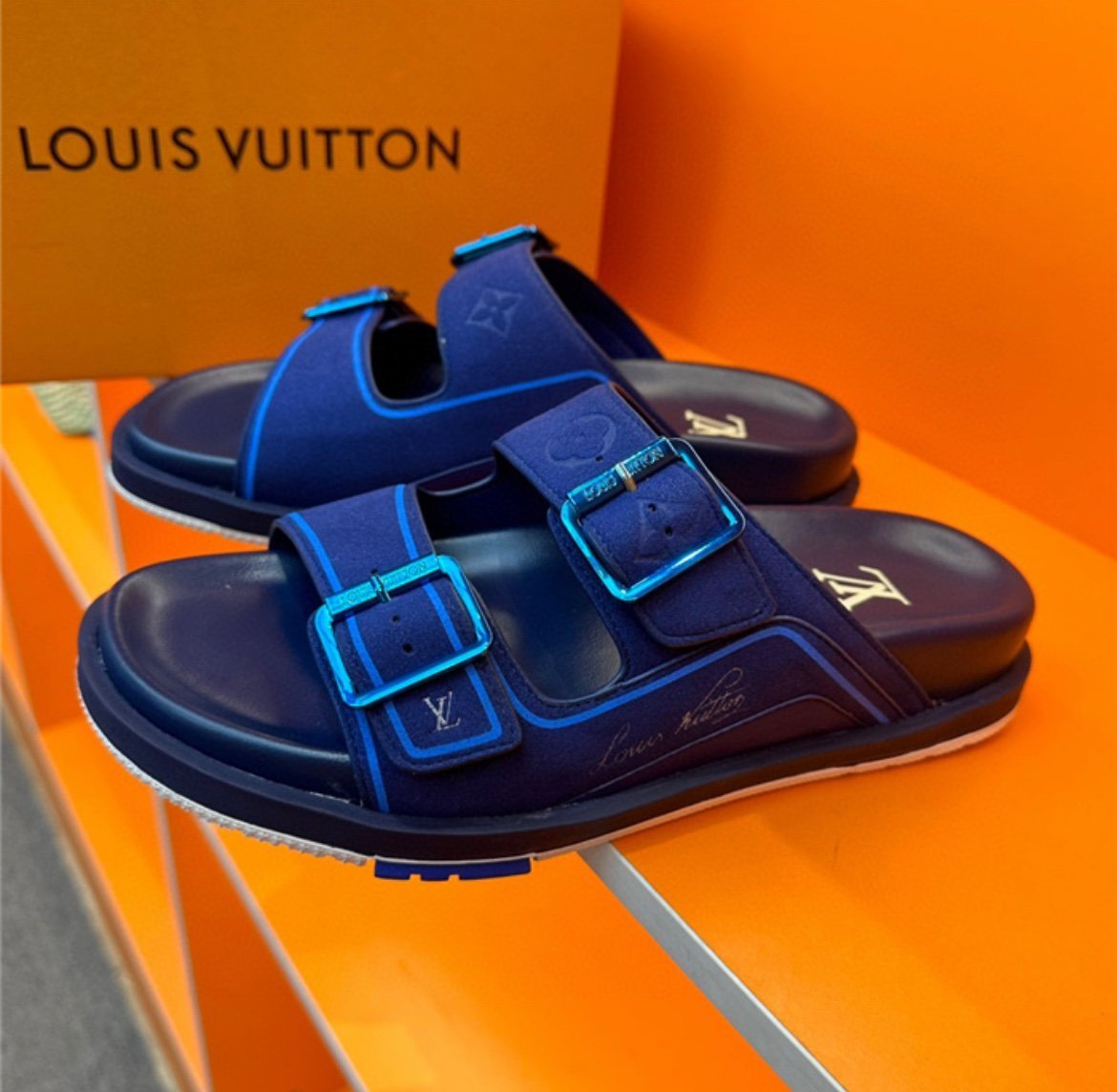 Louis Vuitton Trainer Mule Blue/Navy - Afbeelding 3