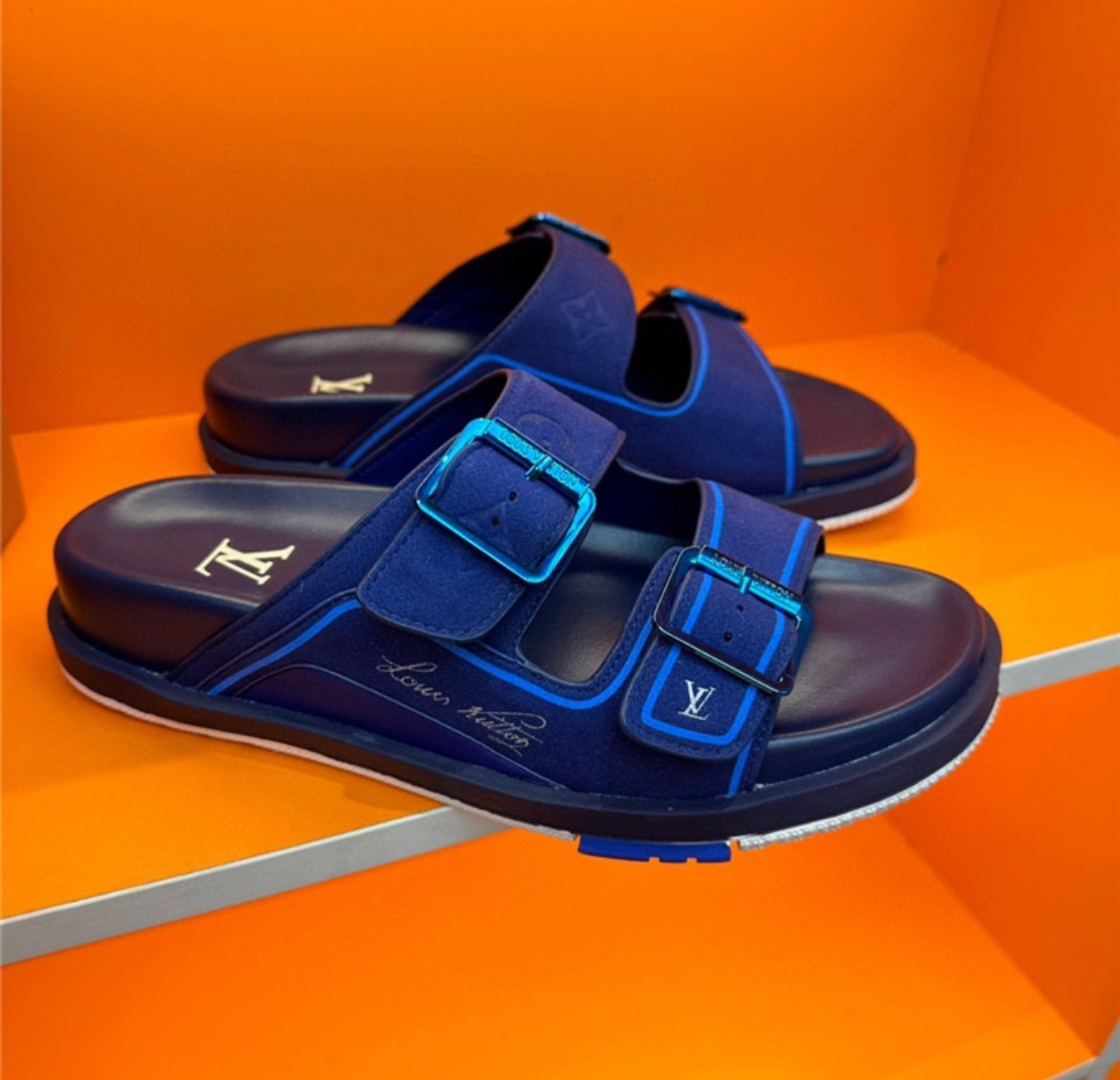 Louis Vuitton Trainer Mule Blue/Navy - Afbeelding 4