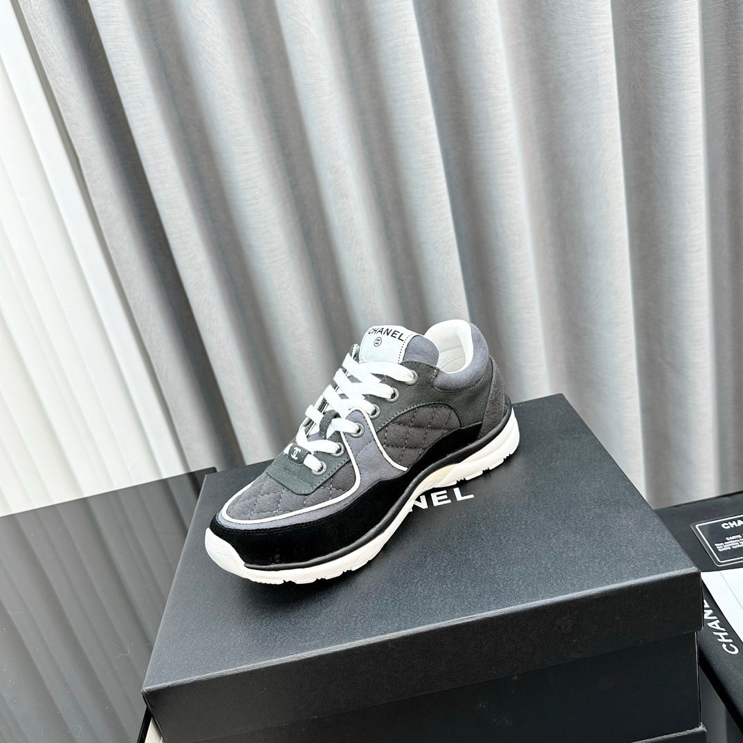 Chanel Low Top CC Trainer Black Grey White - Afbeelding 8
