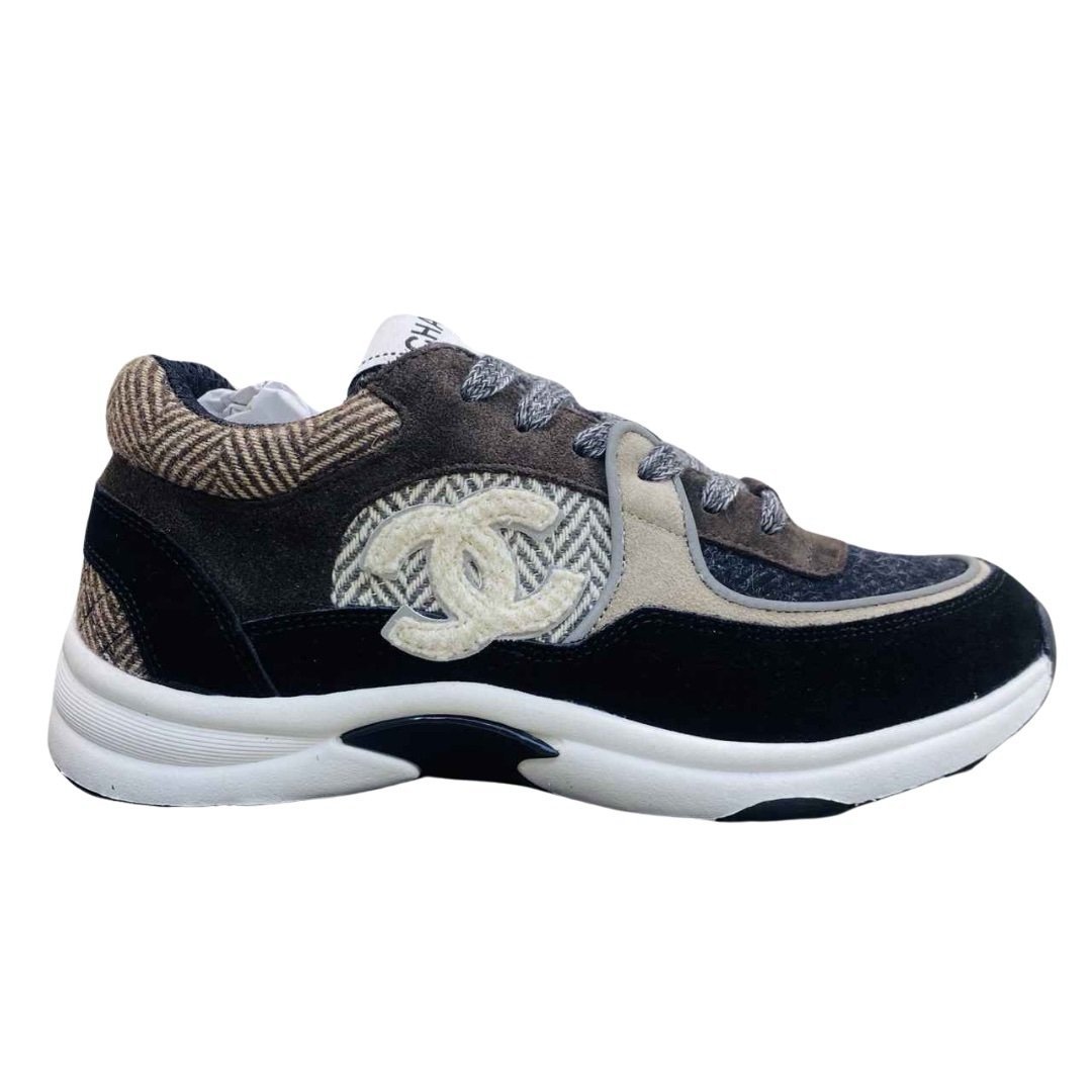 Chanel Low Top CC Trainer Brown Black White