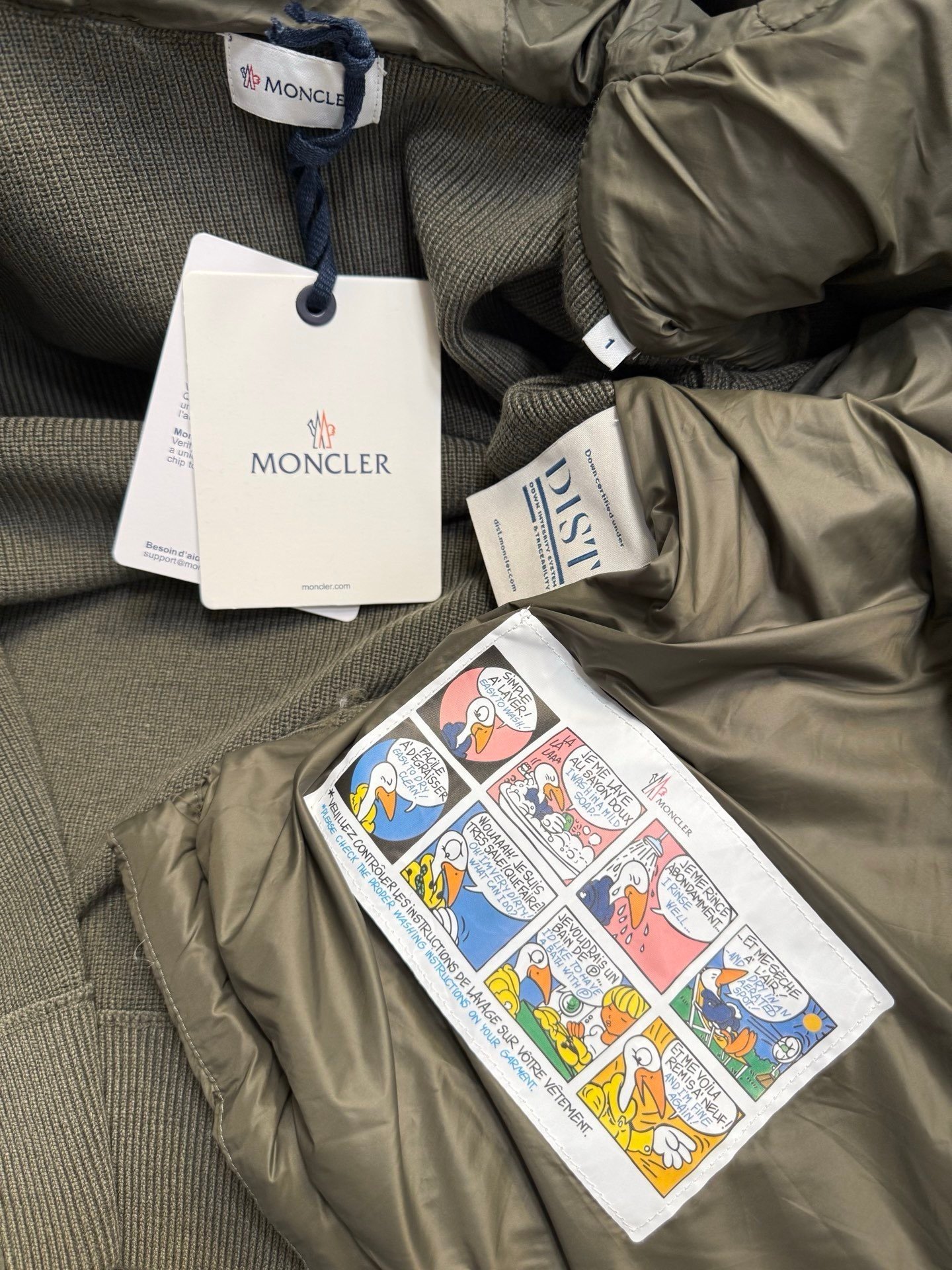 Moncler Padded Wool Knit Zip Up Jacket In Green - Afbeelding 7