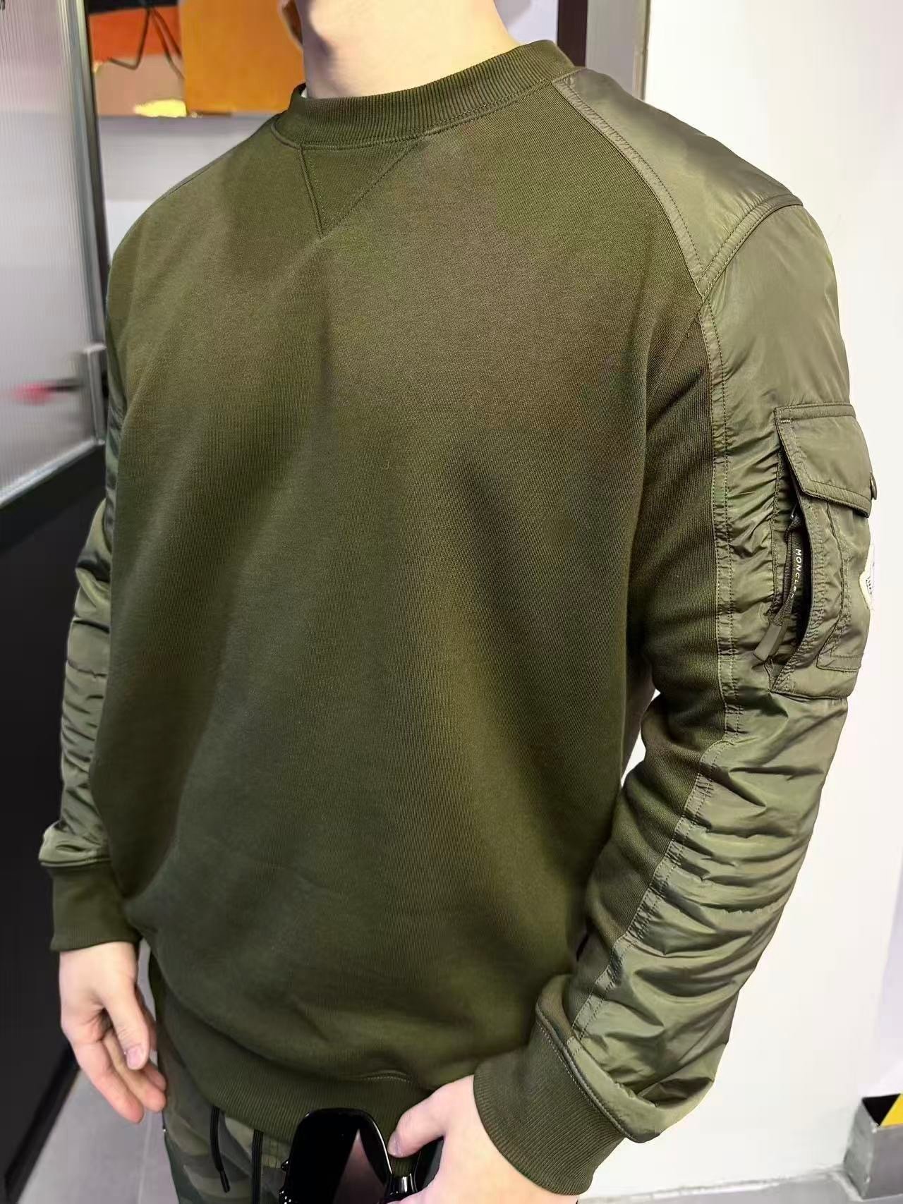 Moncler Olive Green Cotton Blend Sweatshirt - Afbeelding 8