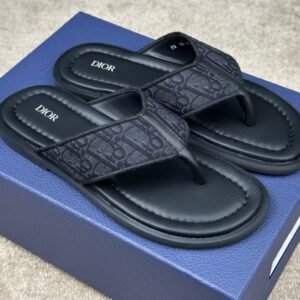 Alternative view of Dior Alias Thong Sandal Black Oblique Jacquard