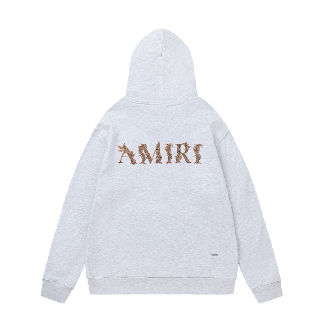 Amiri Baroque Logo Hoodie In Grey - Afbeelding 4