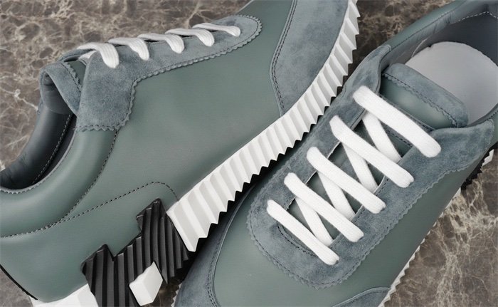 Hermes Bouncing Sneaker Grey Leather Black - Afbeelding 6