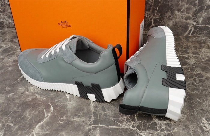 Hermes Bouncing Sneaker Grey Leather Black - Afbeelding 7