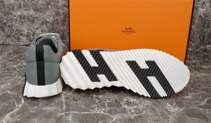 Hermes Bouncing Sneaker Grey Leather Black - Afbeelding 8