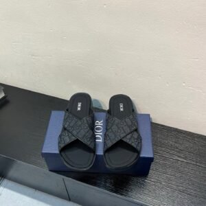 Alternative view of Dior Alias Sandal Black Leather Oblique Jacquard