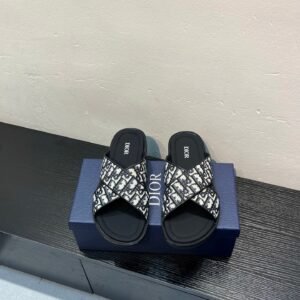 Alternative view of Dior Alias Sandal Beige/Black Leather Oblique Jacquard