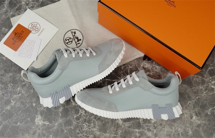 Hermes Bouncing Sneaker Grey Leather - Afbeelding 2