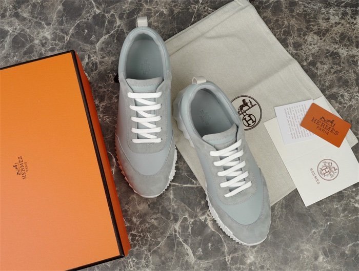 Hermes Bouncing Sneaker Grey Leather - Afbeelding 3
