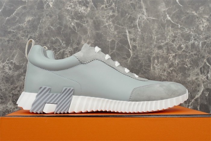 Hermes Bouncing Sneaker Grey Leather - Afbeelding 4