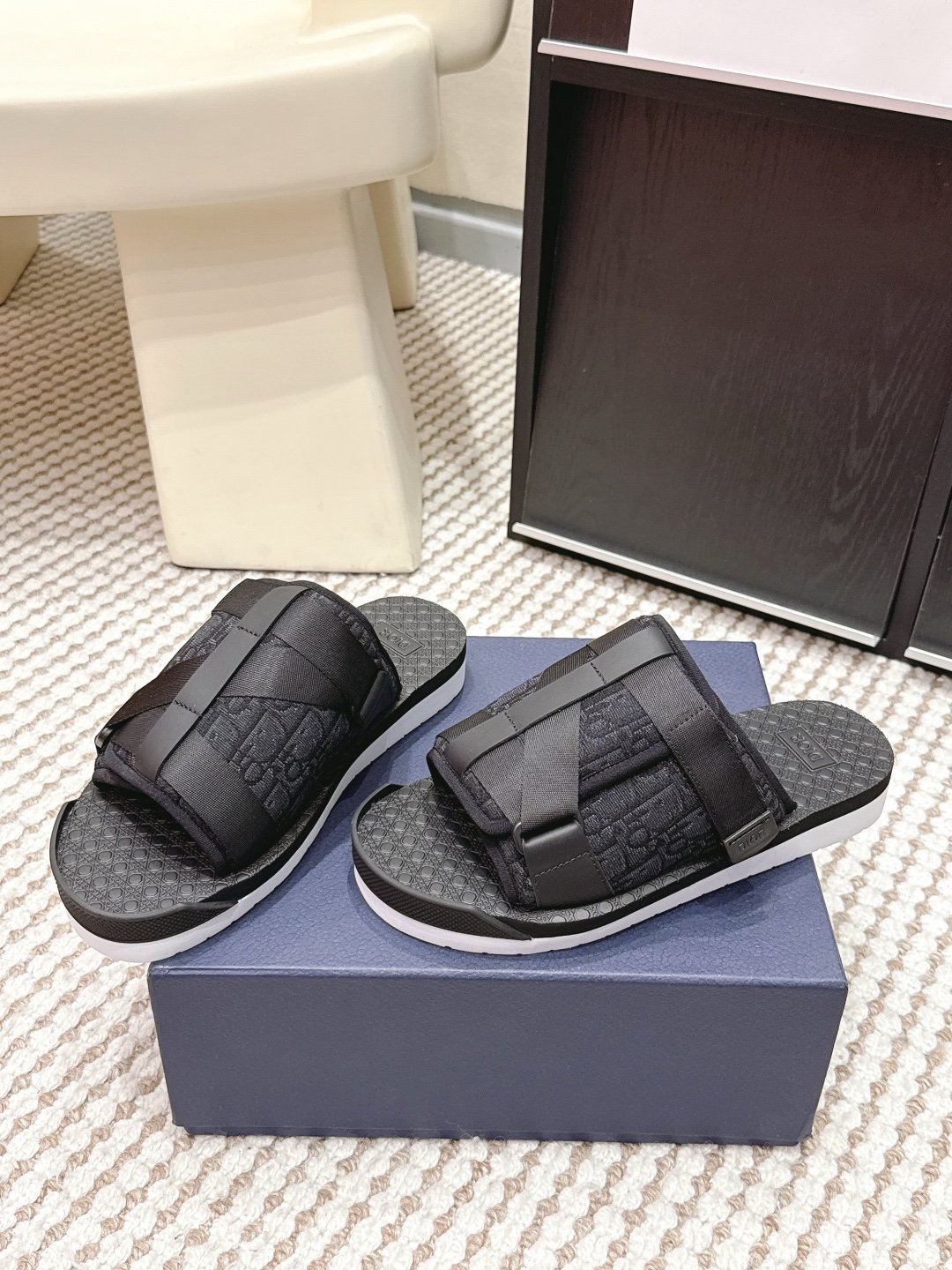 Dior Alpha Sandal Black/White Oblique Jacquard - Afbeelding 3
