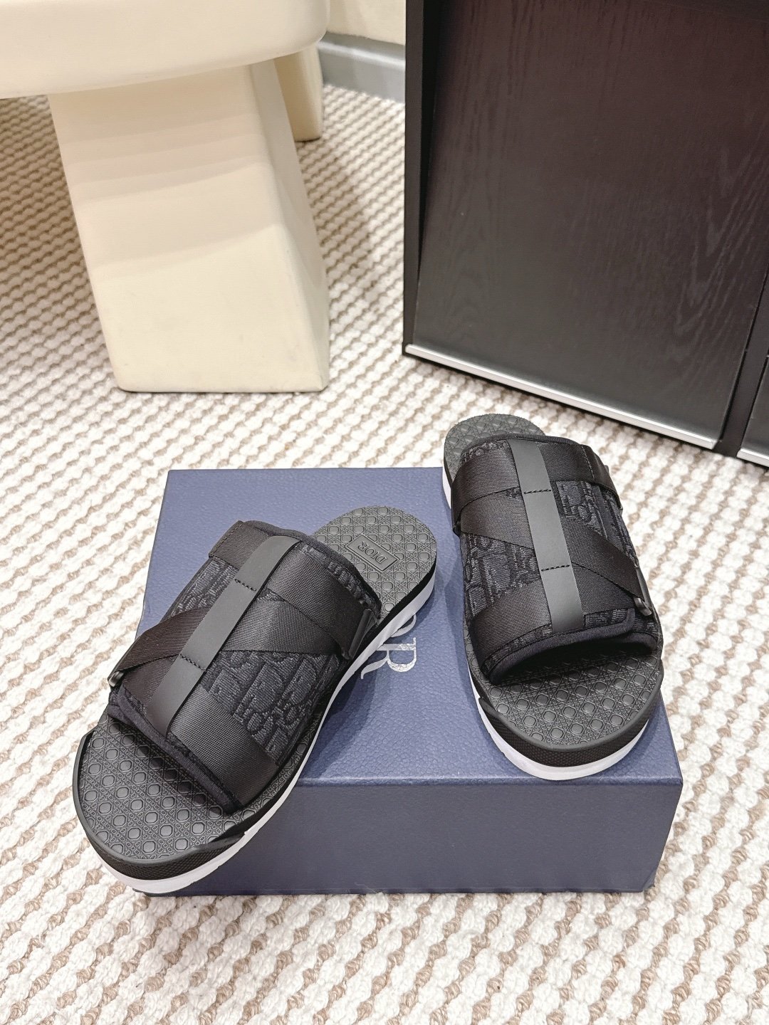 Dior Alpha Sandal Black/White Oblique Jacquard - Afbeelding 5