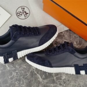 Alternative view of Hermes Bouncing Sneaker Navy Leather Orange