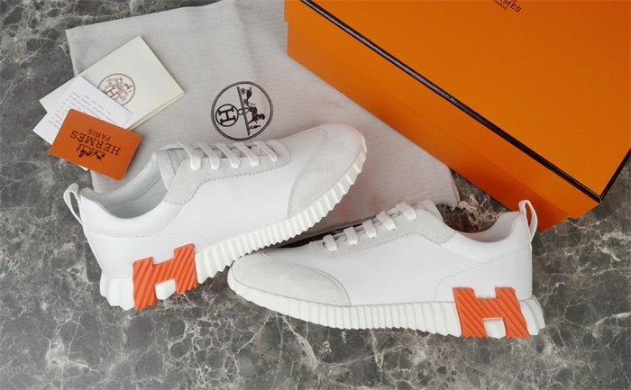 Hermes Bouncing Sneaker White Orange - Afbeelding 2