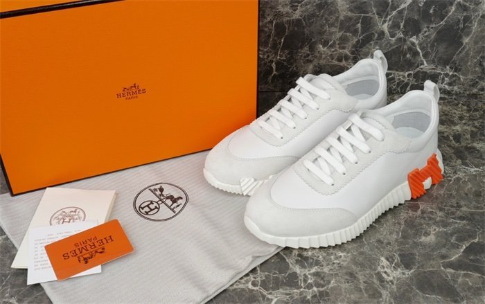 Hermes Bouncing Sneaker White Orange - Afbeelding 3