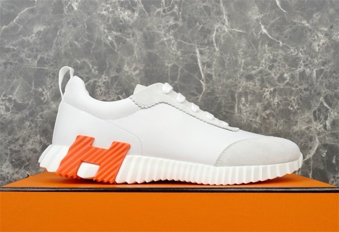 Hermes Bouncing Sneaker White Orange - Afbeelding 5