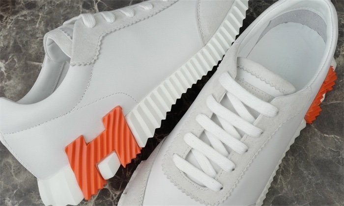 Hermes Bouncing Sneaker White Orange - Afbeelding 6