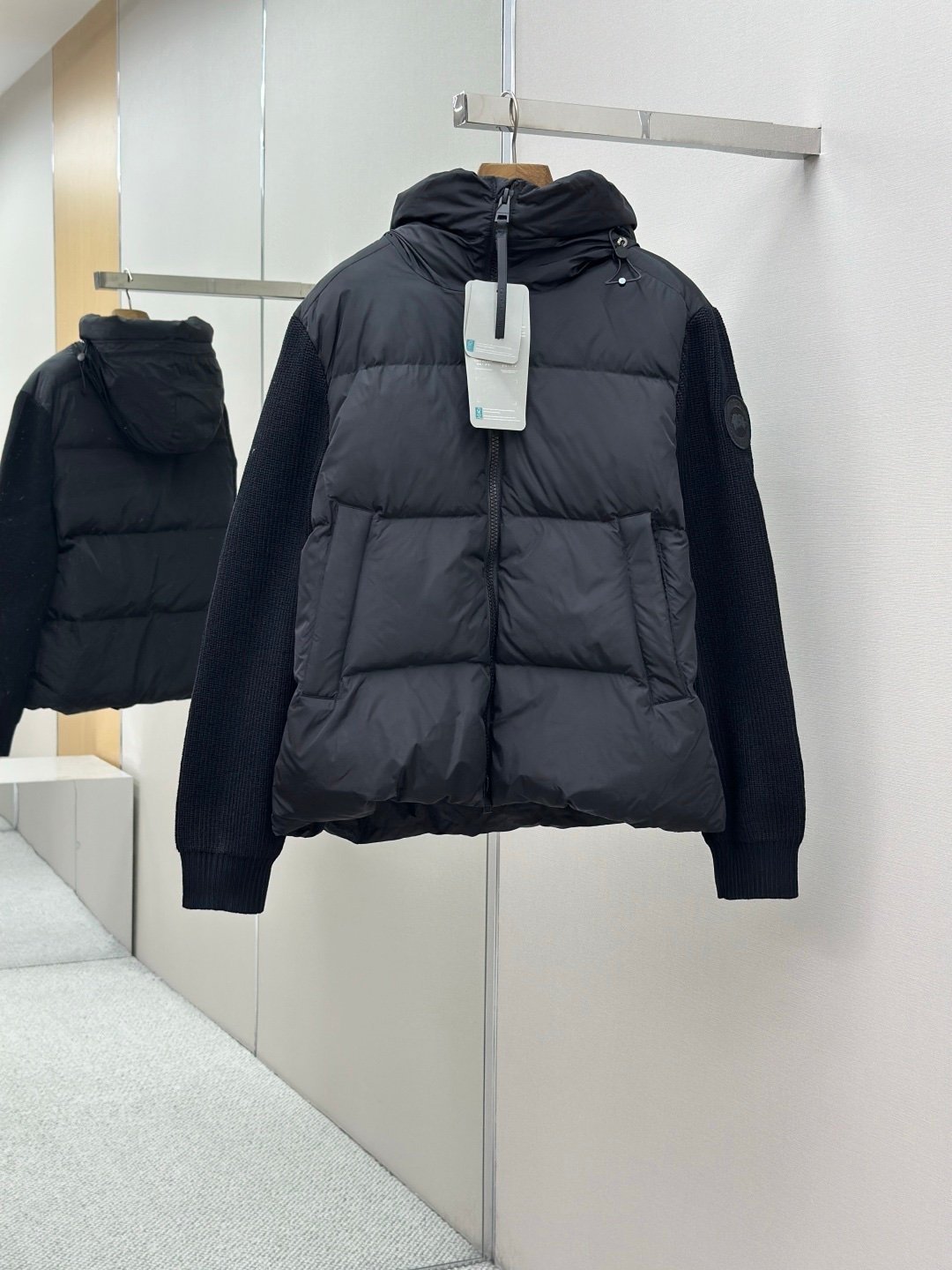 Canada Goose Hybride Grove Knit Hooded Jacket In Black - Afbeelding 2